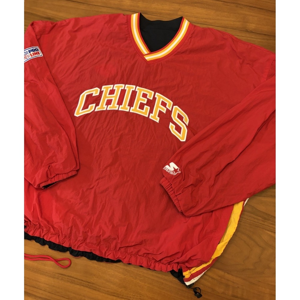 Vintage Kansas City Chiefs Starter Reversible Pullover Jacket Mens 2XL PRO Line